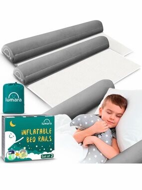 Inflatable 2 Pack Toddler🧒🏻Portable Travel🧭Bed🛏️Bumpers